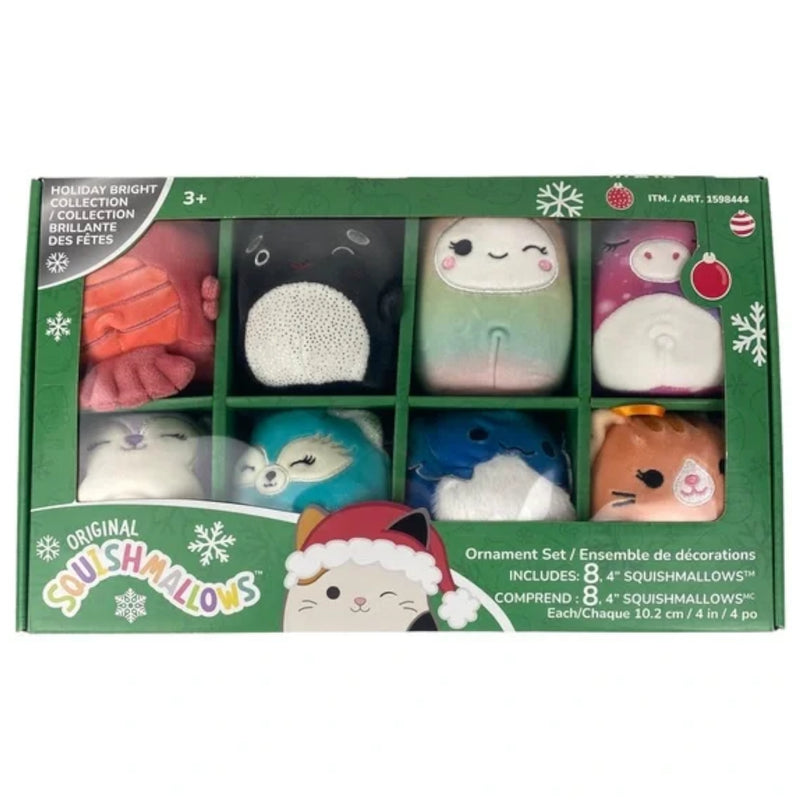 Squishmallows: Holiday Christmas Bright Squads Ornament Set -  8-Pack [4 Inch] Toys & Games Kellytoy   