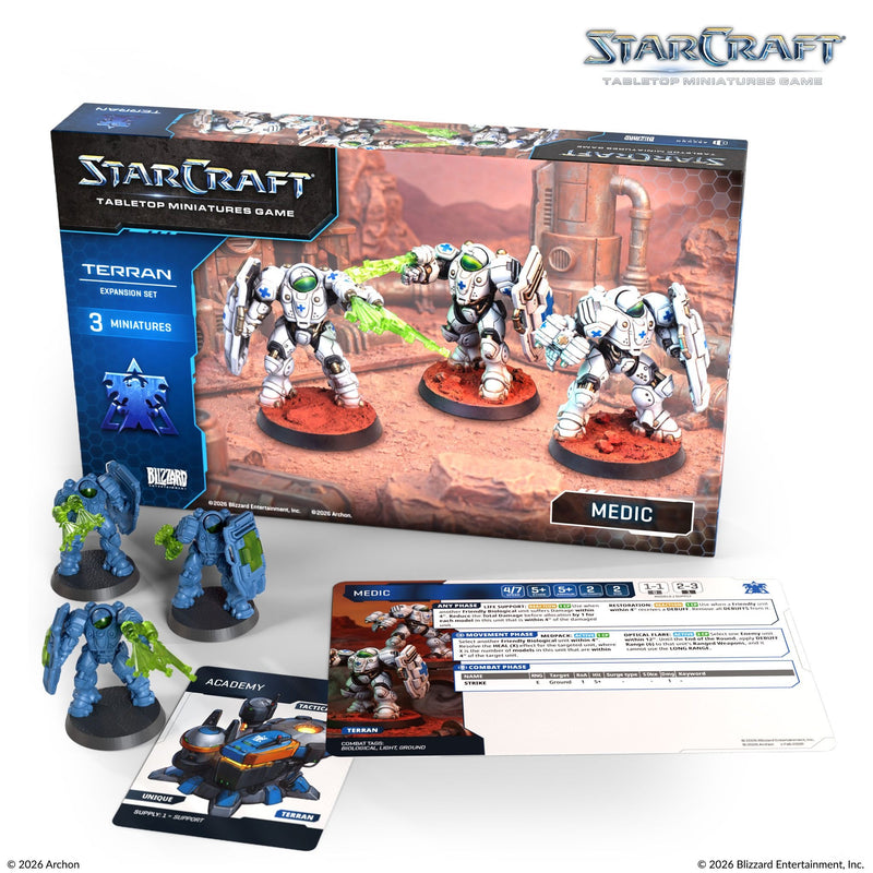 Starcraft: The Miniatures Game: Terran: Medic Expansion Set Tabletop Miniatures Archon Studios