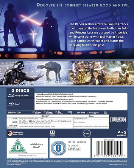 Star Wars: Episode V - The Empire Strikes Back [Blu-Ray] DVDs & Blu-Rays Disney   