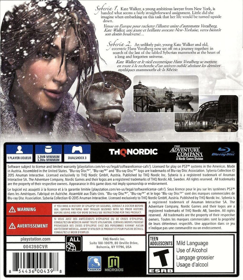 Syberia Collection [PlayStation 3] PlayStation 3 Video Game THQ Nordic   