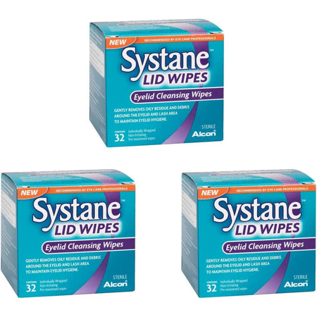 Systane Lid Wipes - Eyelid Cleansing Wipes - 3 Pack - 3 x 32 Wipes [Healthcare] Healthcare Alcon   