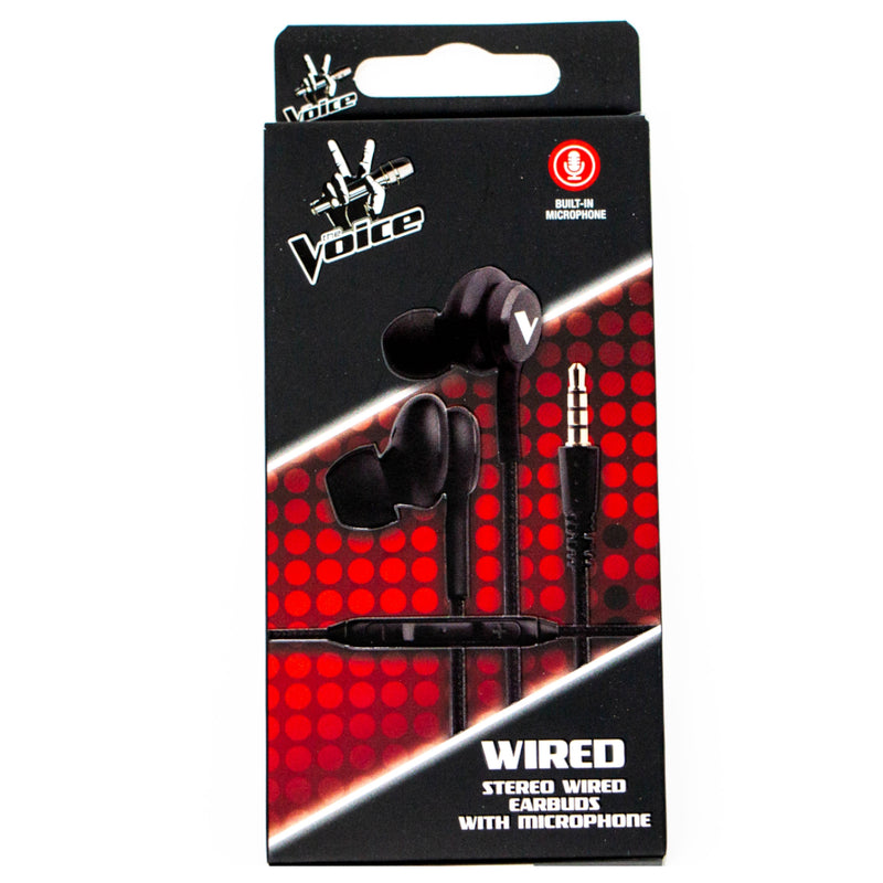 The Voice: Wired Earbuds w/ Mic - Black [Electronics] Electronics The Voice   