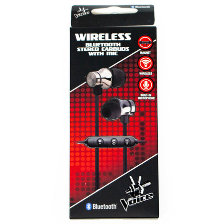 The Voice: Wireless Bluetooth Stereo Earbuds w/ Mic - Black [Electronics] Electronics The Voice   