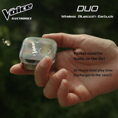 The Voice Duo True Wireless Stereo Earbuds with Mic - White [Electronics] Electronics The Voice   