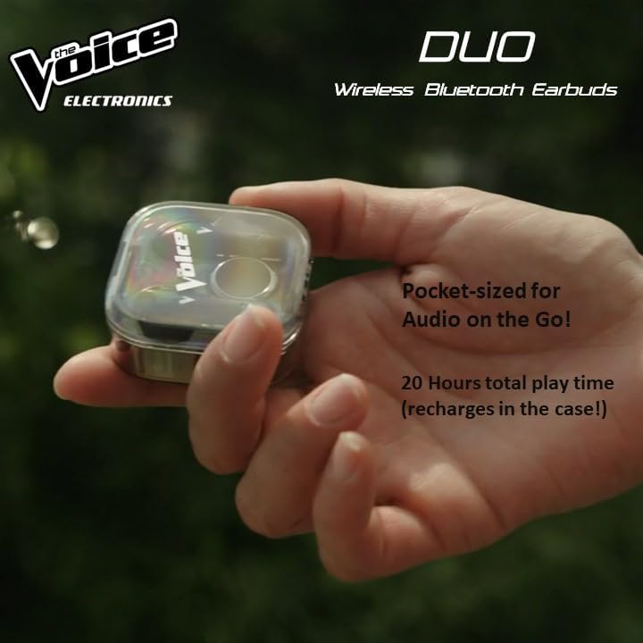 The Voice Duo True Wireless Stereo Earbuds with Mic - White [Electronics] Electronics The Voice   