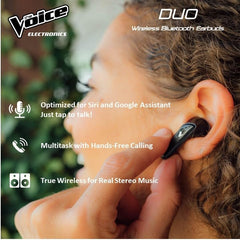 The Voice Duo True Wireless Stereo Earbuds with Mic - White [Electronics] Electronics The Voice   