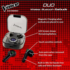 The Voice Duo True Wireless Stereo Earbuds with Mic - White [Electronics] Electronics The Voice   