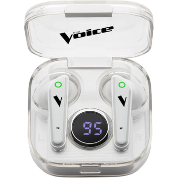 The Voice Duo True Wireless Stereo Earbuds with Mic - White [Electronics] Electronics The Voice   