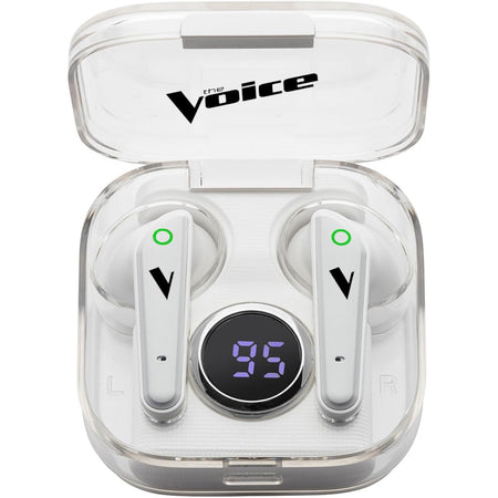 The Voice Duo True Wireless Stereo Earbuds with Mic - White [Electronics] Electronics The Voice   