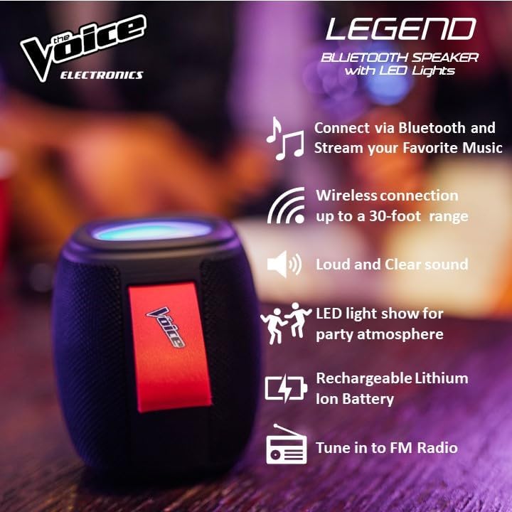 The Voice: LEGEND Bluetooth Wireless Speaker with LED Light Show [Electronics] Electronics The Voice   