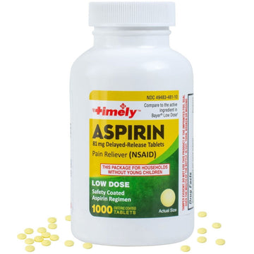 Timely Low Dose Aspirin 81mg - 1000 Tablet [Healthcare] Healthcare Time Cap Labs   