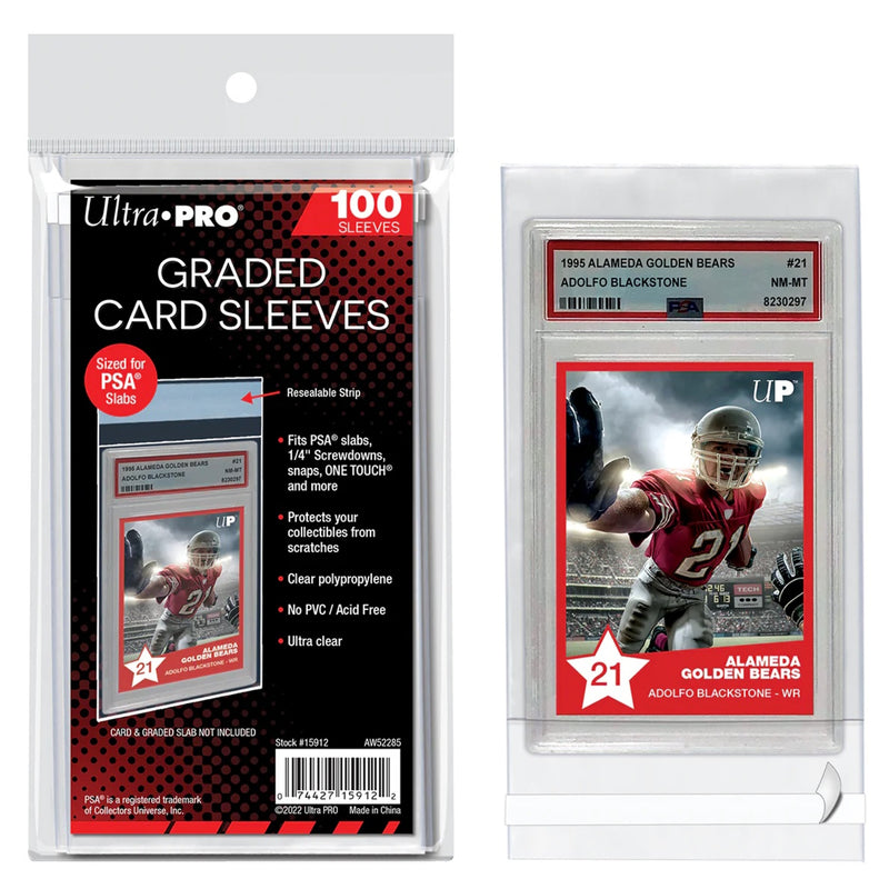 Ultra Pro: PSA Slab Plastic Sleeves Resealable - 100 Count Card Game Ultra Pro   