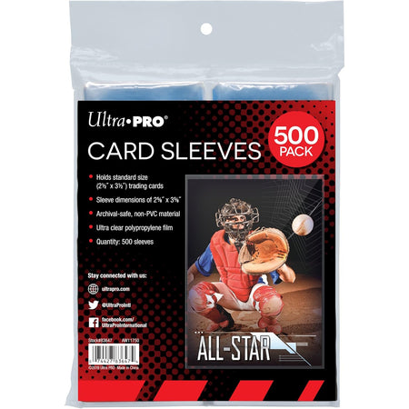 Ultra PRO: Clear Card Sleeves Storage Safe - 500 Count [2.5" x 3.5" Standard Size Trading Cards] Card Game Accessories Ultra Pro