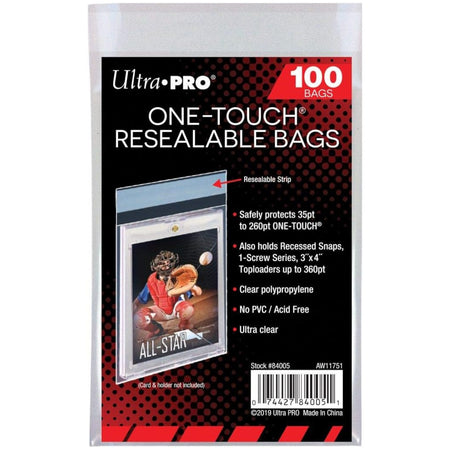 Ultra Pro: One Touch Resealable Bags - 100 Count Card Game Ultra Pro   