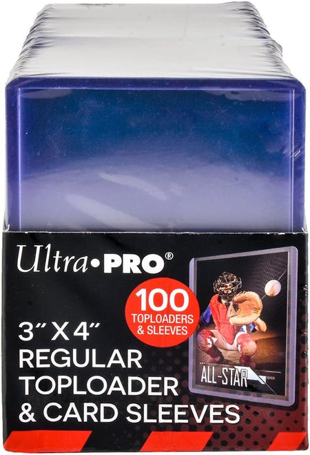 Ultra Pro: 3" x 4" Clear Regular Toploaders and Soft Sleeves Bundle - 100 Count [Card Protector] Card Game Ultra Pro   