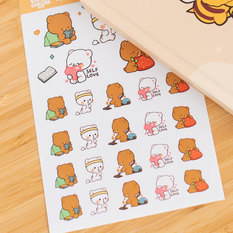 milkmochabear: Self-Care Planner Sticker Sheets Decorative Stickers Milkmochabear   