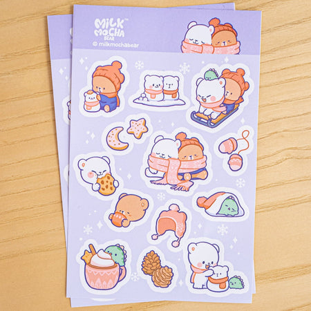 Milk Mocha Bear: Sticker Pack - Winter Fun Decorative Stickers Milk Mocha Bear
