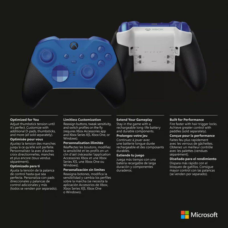 Xbox Wireless Controller: Elite Series 2 Core Blue [Xbox One & Xbox Series X Accessory]