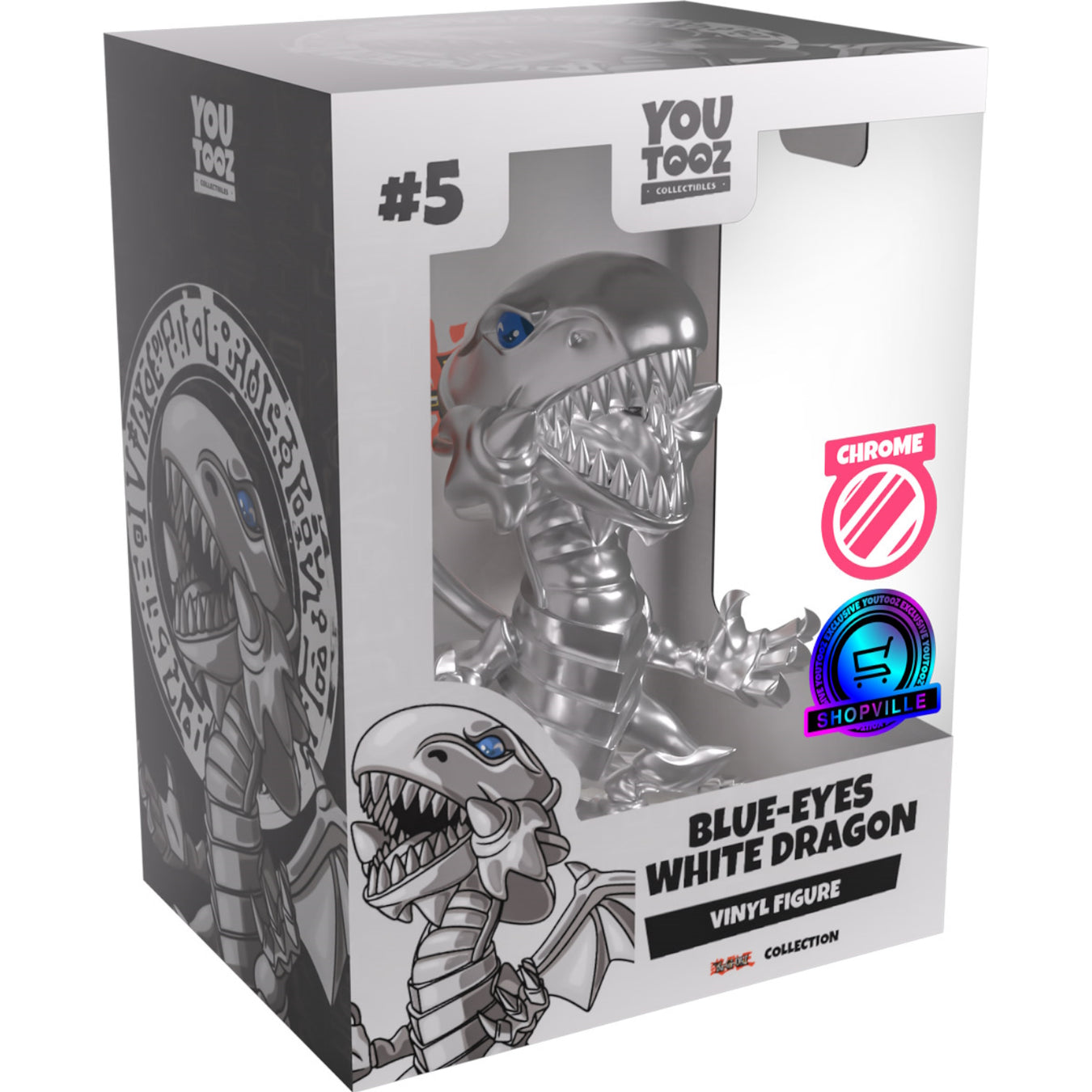 Youtooz x Shopville: Yu-Gi-Oh Collection - Chrome Blue-Eyes White Dragon - Vinyl Figure #5 [Limited Edition - 750 Only!] Toys & Games Youtooz   