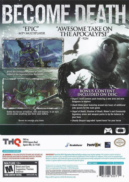 Darksiders II [Nintendo Wii U] Nintendo Wii U Video Game THQ Nordic   