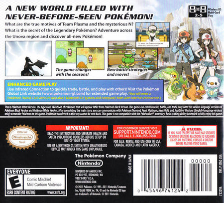 Pokemon White Version [Nintendo DS DSi] Nintendo DS DSi Video Game Nintendo   