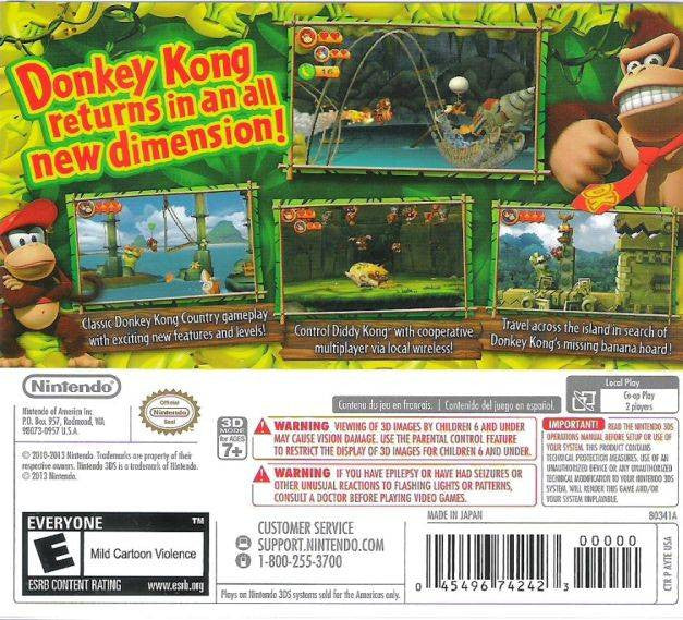 Donkey Kong Country Returns 3D [Nintendo 3DS] Nintendo 3DS Video Game Nintendo   