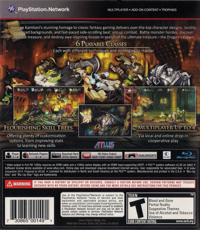 Dragon's Crown [PlayStation 3] PlayStation 3 Video Game Atlus   