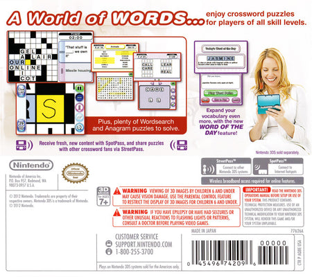 Crosswords Plus [Nintendo 3DS] Nintendo 3DS Video Game Nintendo   