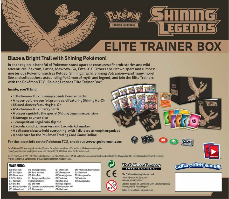 Pokemon on sale Shining Legends Elite Trainer Box