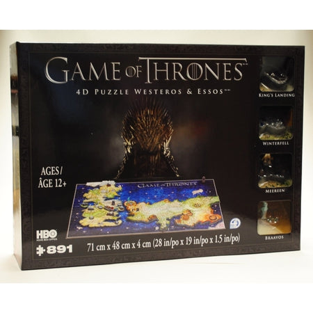 4D Cityscapes Game of Thrones 4D Puzzle of Westeros & Essos [Puzzle, 891 Piece] Board Game HBO   
