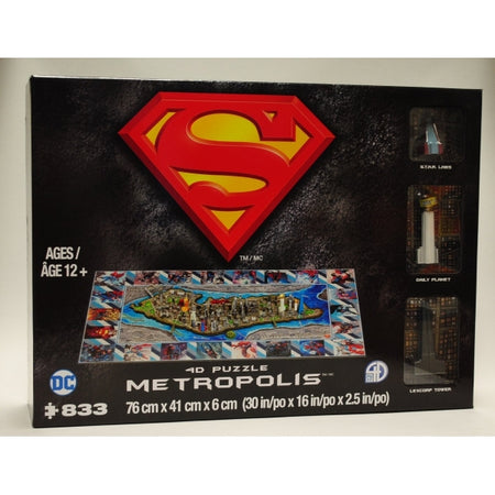 4D Cityscapes 4D Puzzle of Metropolis [Puzzle, 833 Piece] Board Game DC Comics   