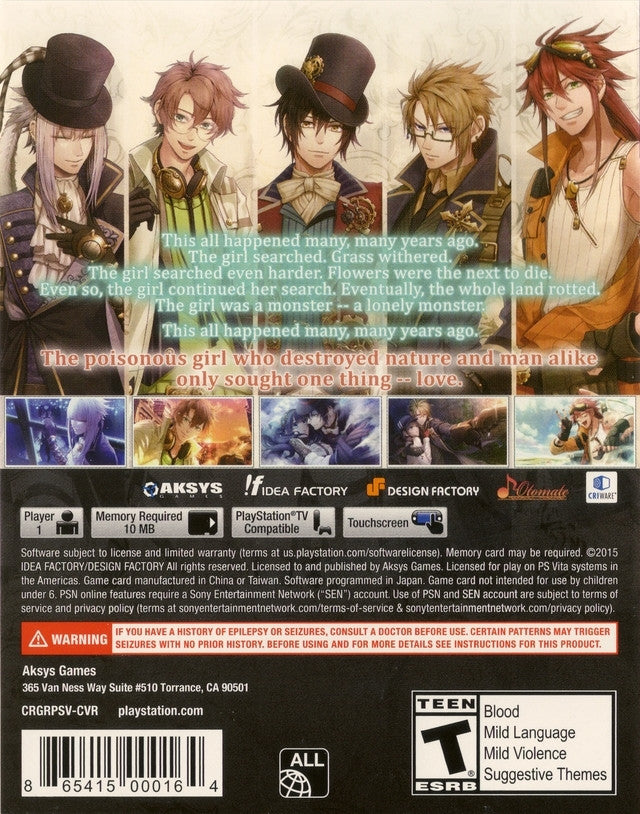 Code:Realize - Guardian of Rebirth [Sony PS Vita] Sony PS Vita Video Game Aksys Games   