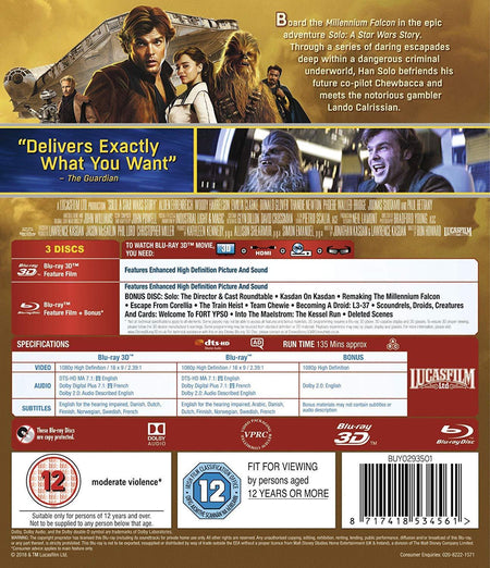 Solo: A Star Wars Story [3D + 2D Blu-Ray] DVDs & Blu-Rays Disney   