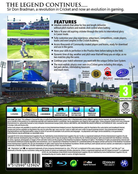 Don Bradman Cricket [PlayStation 4] PlayStation 4 Video Game Big Ant Studios   
