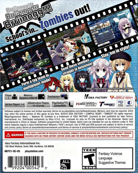 MegaTagmension Blanc + Neptune VS Zombies [Sony PS Vita] Sony PS Vita Video Game Playstation   