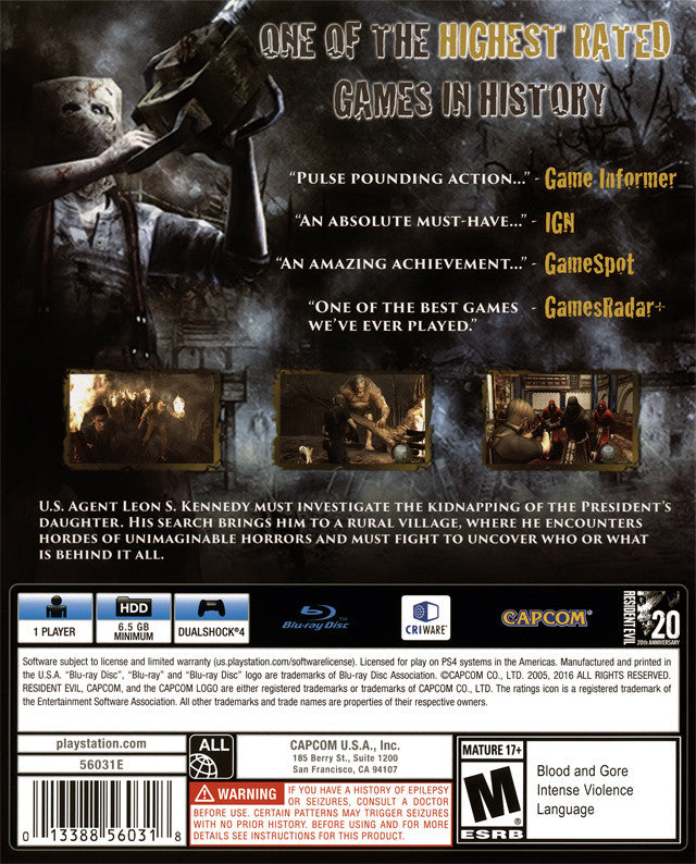 Resident Evil 4 HD [PlayStation 4] PlayStation 4 Video Game Capcom   