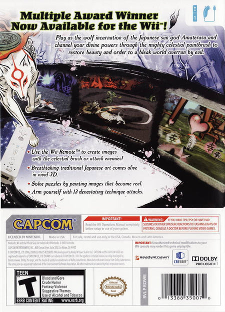 Okami [Nintendo Wii] Nintendo Wii Video Game Capcom   