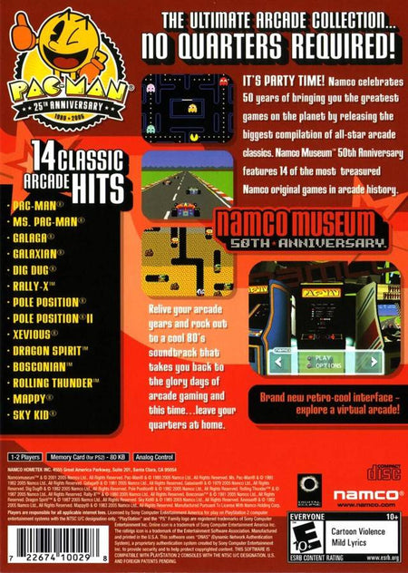 Namco Museum 50th Anniversary Arcade Collection [PlayStation 2] PlayStation 2 Video Game Bandai Namco   