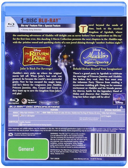 Disney's Aladdin: The King Of Thieves & The Return Of Jafar [Blu-Ray 2-Movie Collection] DVDs & Blu-Rays Disney   