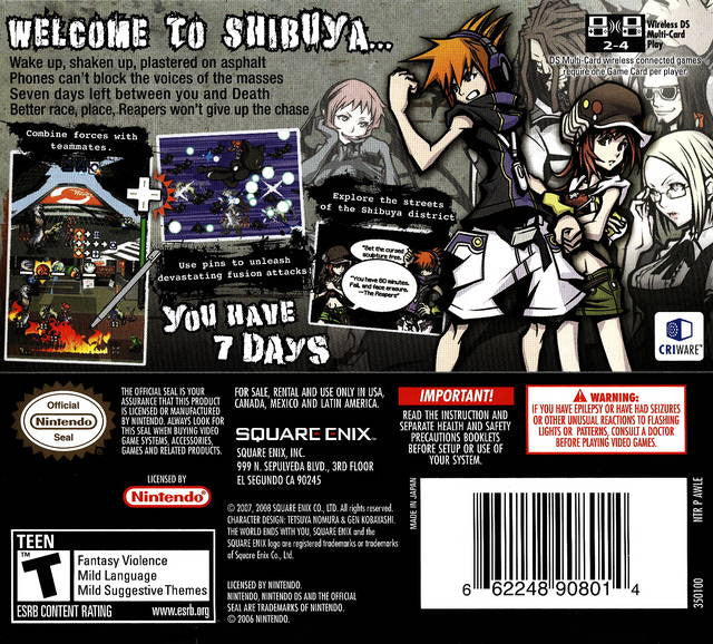 The World Ends With You [Nintendo DS DSi] Nintendo DS DSi Video Game Square Enix   