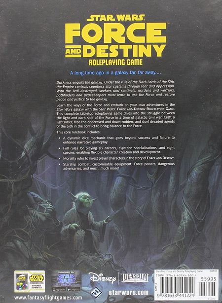 Star Wars: Force & Destiny Roleplaying Game - Core Rulebook [Hardcover Book] Book Fantasy Flight Games   