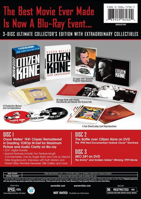 Citizen Kane: 70th Anniversary Ultimate Collector's Edition [Blu-Ray Box Set] DVDs & Blu-Rays Warner Bros.   
