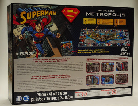 4D Cityscapes 4D Puzzle of Metropolis [Puzzle, 833 Piece] Board Game DC Comics   