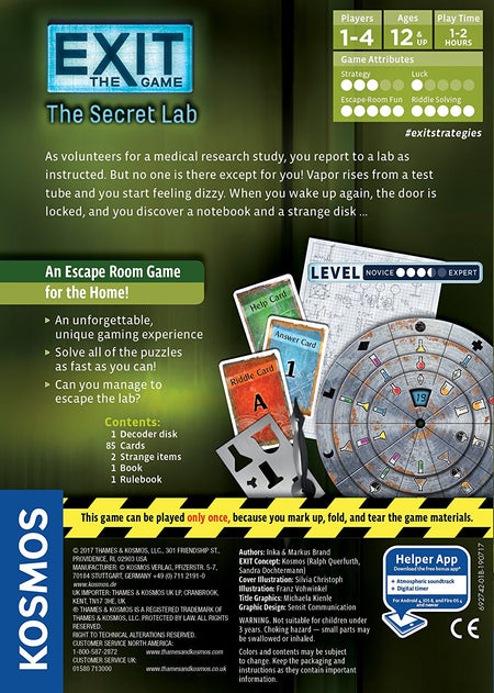 Exit: The Game – The Secret Lab [Board Game, 1-6 Players] Board Game Thames and Kosmos   