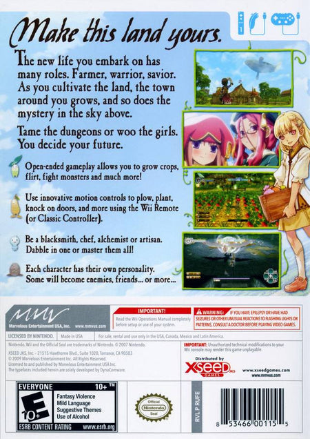 Rune Factory: Frontier [Nintendo Wii] Nintendo Wii Video Game XSEED Games   