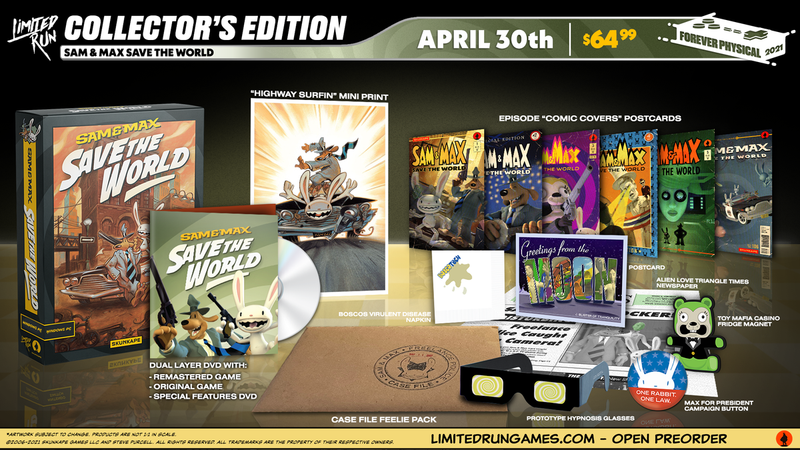 Sam and Max Save The World - Collectors Edition [PC] PC Video Game Limited Run Games   