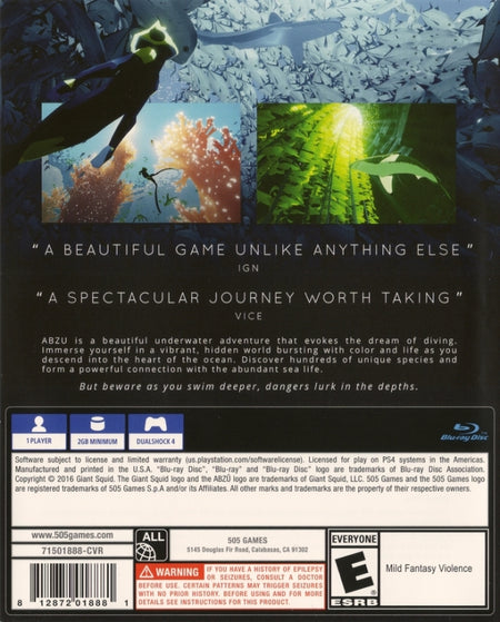 Abzu [PlayStation 4] PlayStation 4 Video Game 505 Games   