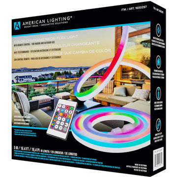 American Lighting Color Changing Neon Flex Light with Remote Control - 5 Meters / 16.4 Feet [Electronics] Electronics American Lighting   
