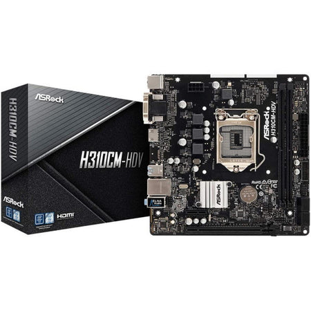 ASRock H310CM-HDV LGA1151/ Intel H310/ DDR4/ SATA3 & USB3.1/ A&GbE / MicroATX Motherboard [Computer Hardware] Electronics ASRock   