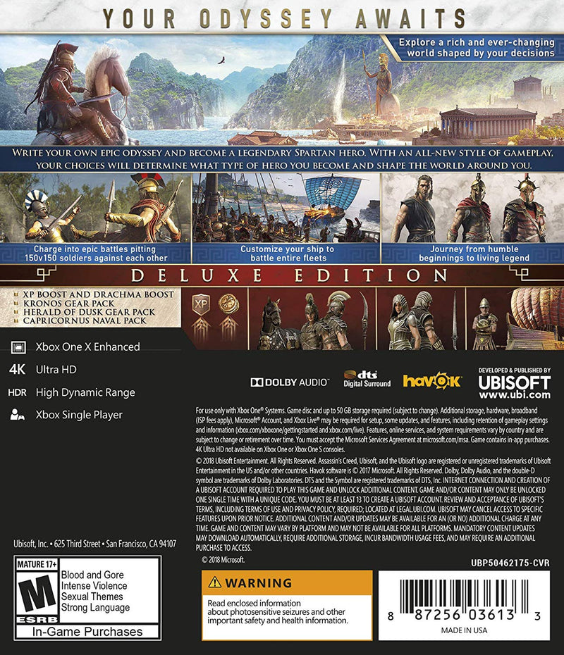 Assassin's Creed Odyssey: Deluxe Edition [Xbox One] Xbox One Video Game Ubisoft   